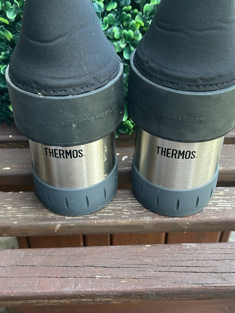 Thermos Black and Silver Insulated Travel Bottles Set